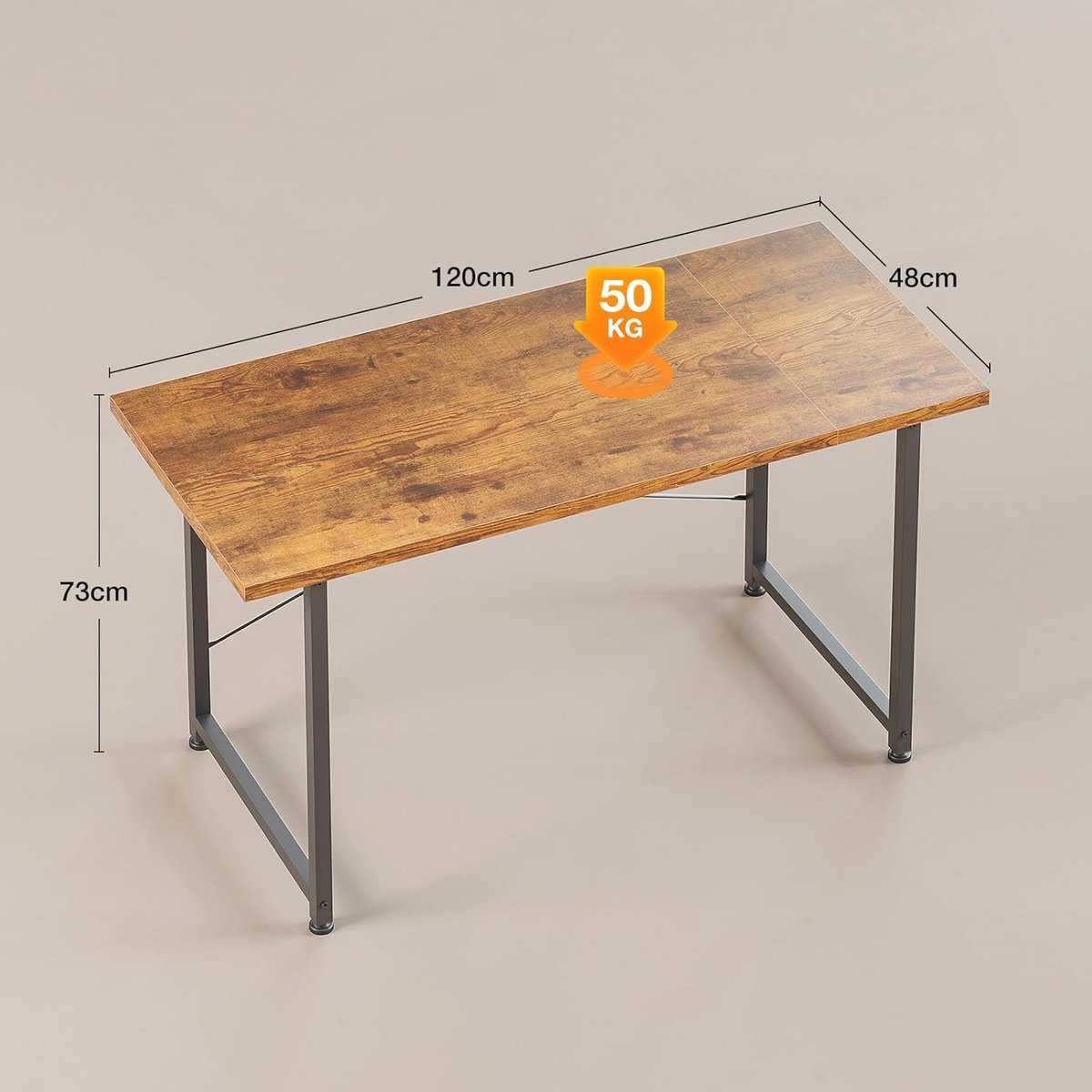 Computerbureau 120x48cm - Bruin - Verstelbare poten - Ideaal voor thuiswerk - ShopVlot