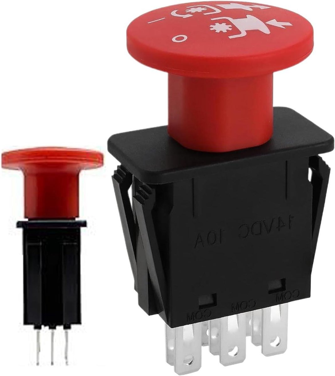 Grasmaaier Stopknop - Noodstop Knop - Veiligheid Verhogend - Mushroom Vorm - 8 terminalen - Rood