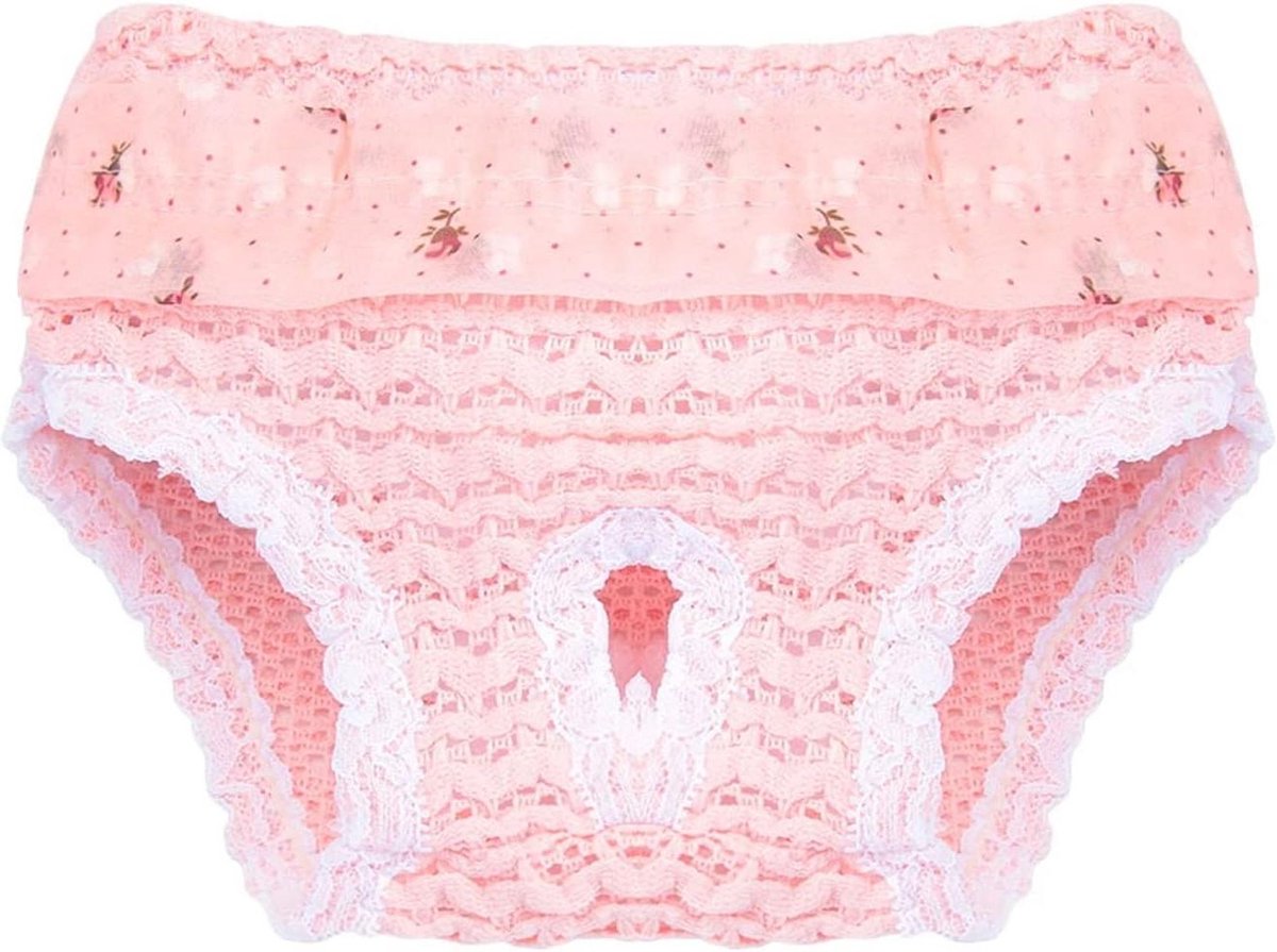 Huisdierondergoed - Hondenbroek Kattenluier - Zindelijkheidstraining - Zacht Chiffon Materiaal - Maat M - Roze
