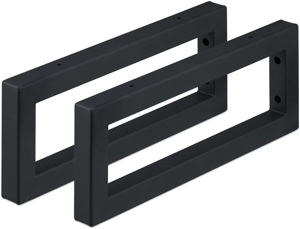 Omgoods - Set van 2 Stalen Wandplankdragers 40 cm Zwart