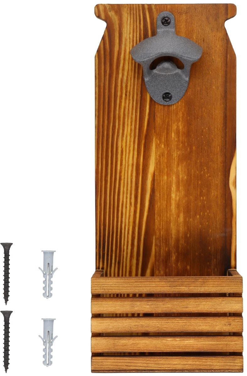 Omgoods - Houten Flesopener met Wandmontage