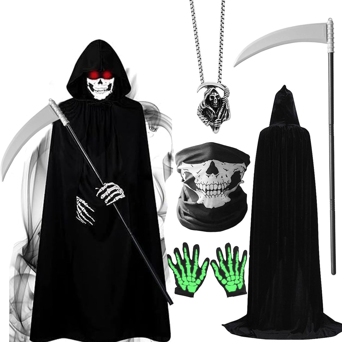 Omgoods - Halloween Kostuumset voor Kinderen en Volwassenen met Kap en Masker