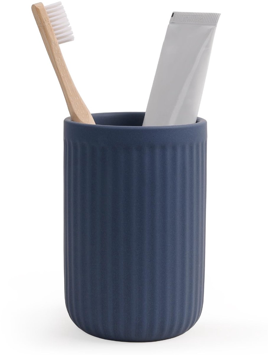 Omgoods - Striped Tandborstelbeker Blauw