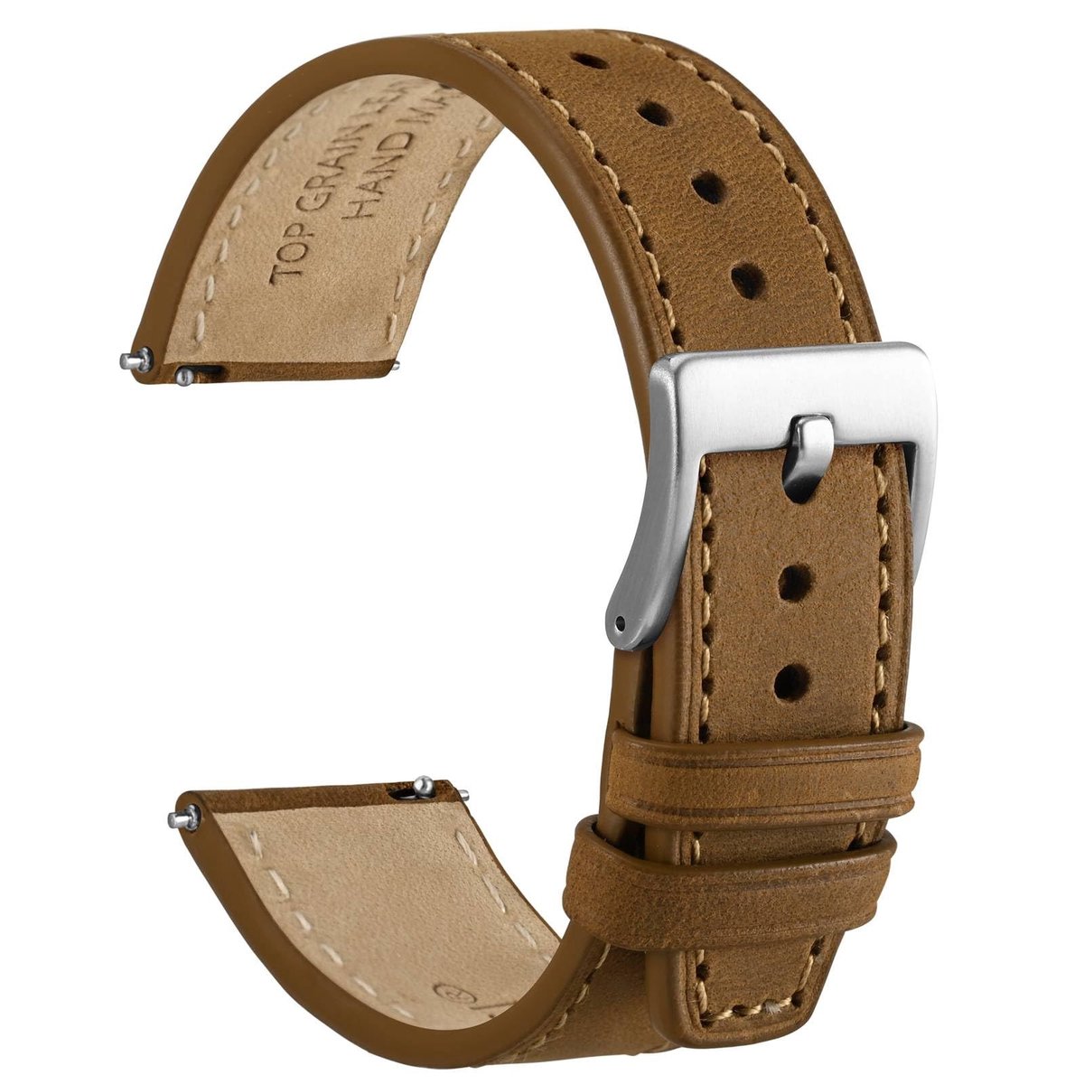 Omgoods - Elite Horlogeband van Top Grain Leer met Snelle Bevestiging