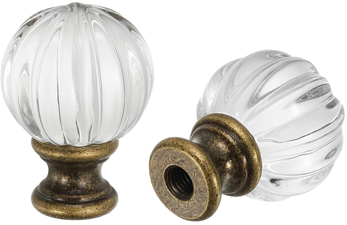 Omgoods - 2 Stuks Lamp Finial Kappen voor Lampenkappen in Bronzetint