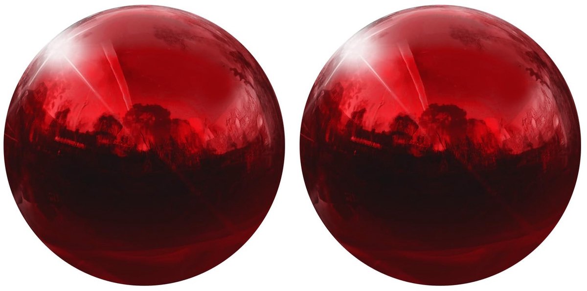 Omgoods - Set van 2 Decoratieve Reflecterende Bollen van Glas