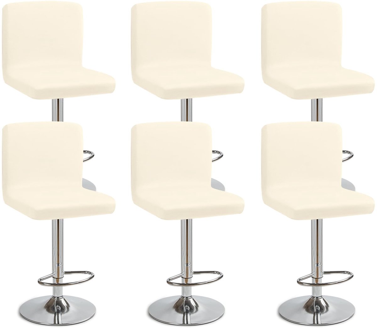 Omgoods - Set van 6 Stretch Barstoel Covers voor Eetkamer en Keuken