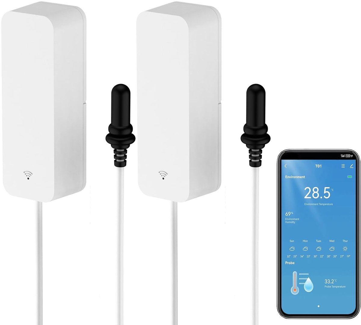 Omgoods - Slimme Thermometer en Hygrometer met WiFi en App