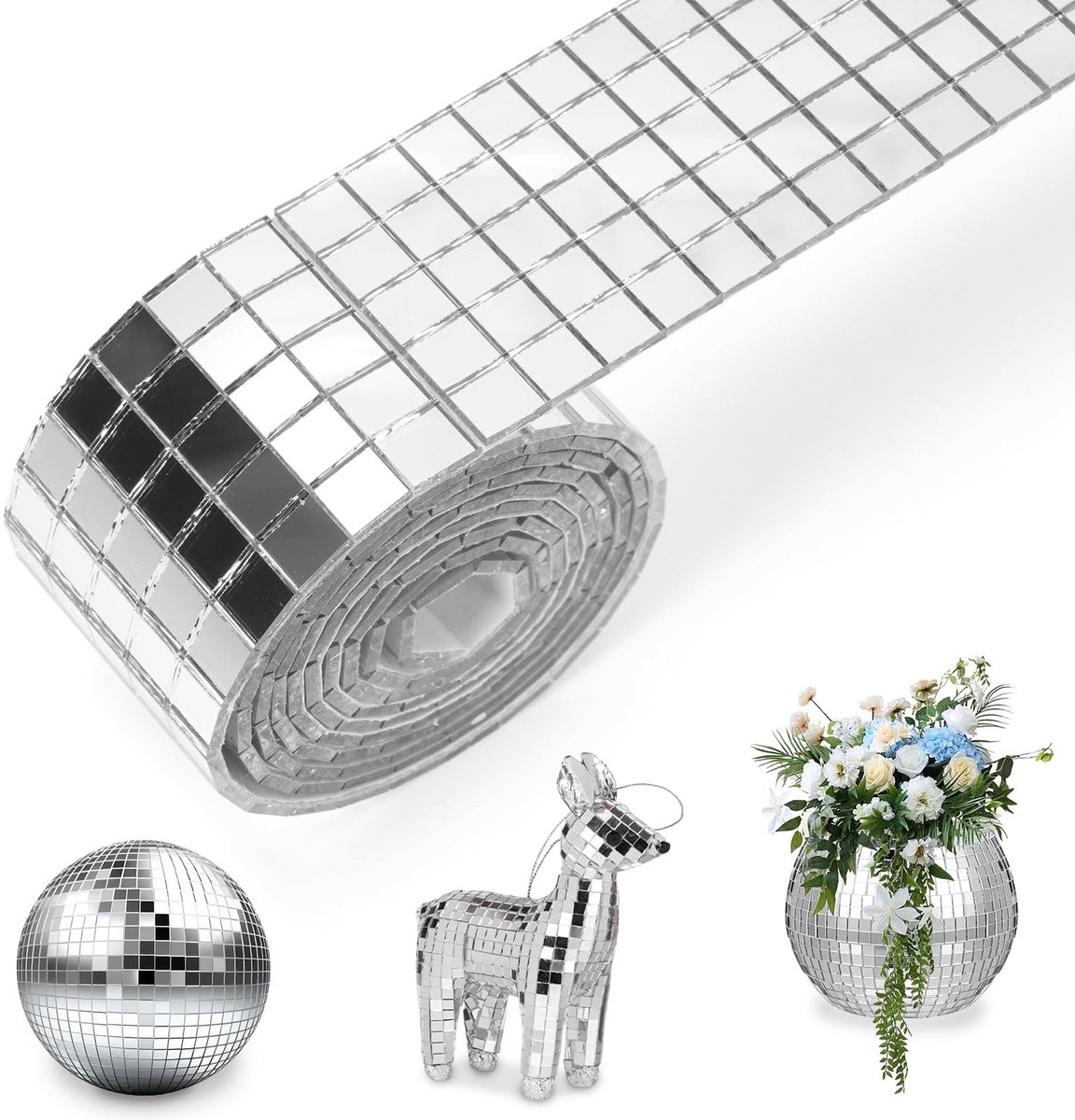 Omgoods - 7000 Stuks Zelfklevende Spiegel Mozaïek Tegels