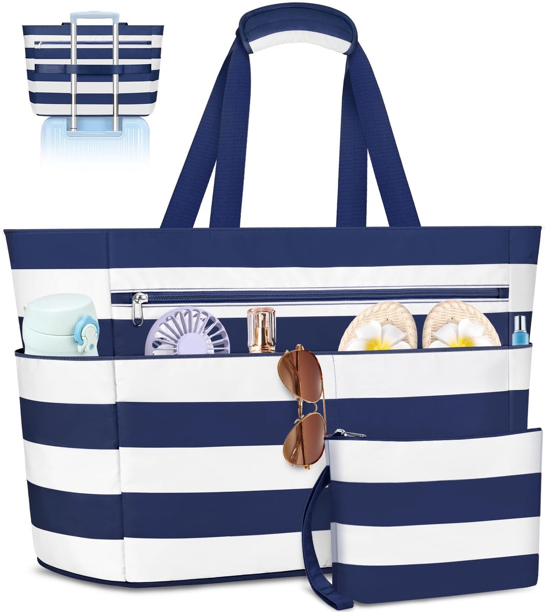 Omgoods - Grote Waterdichte Strandtas XXL met Rits voor Vrouwen