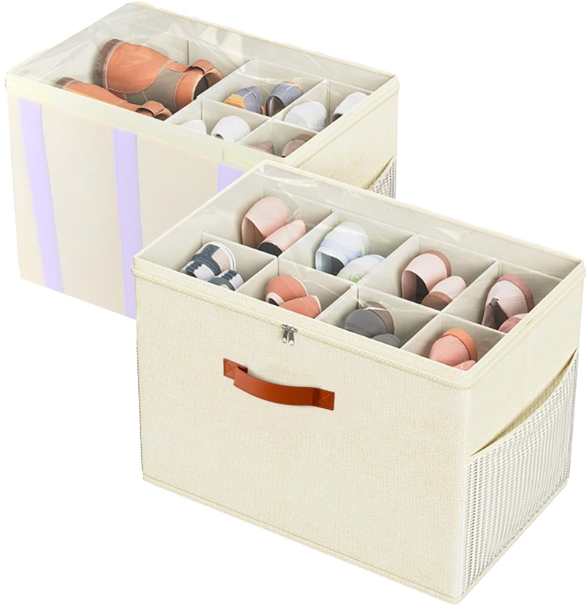 Omgoods - Verstelbare Schoenen Opbergdoos met Doorzichtige Top - Ruimtebesparende Organizer