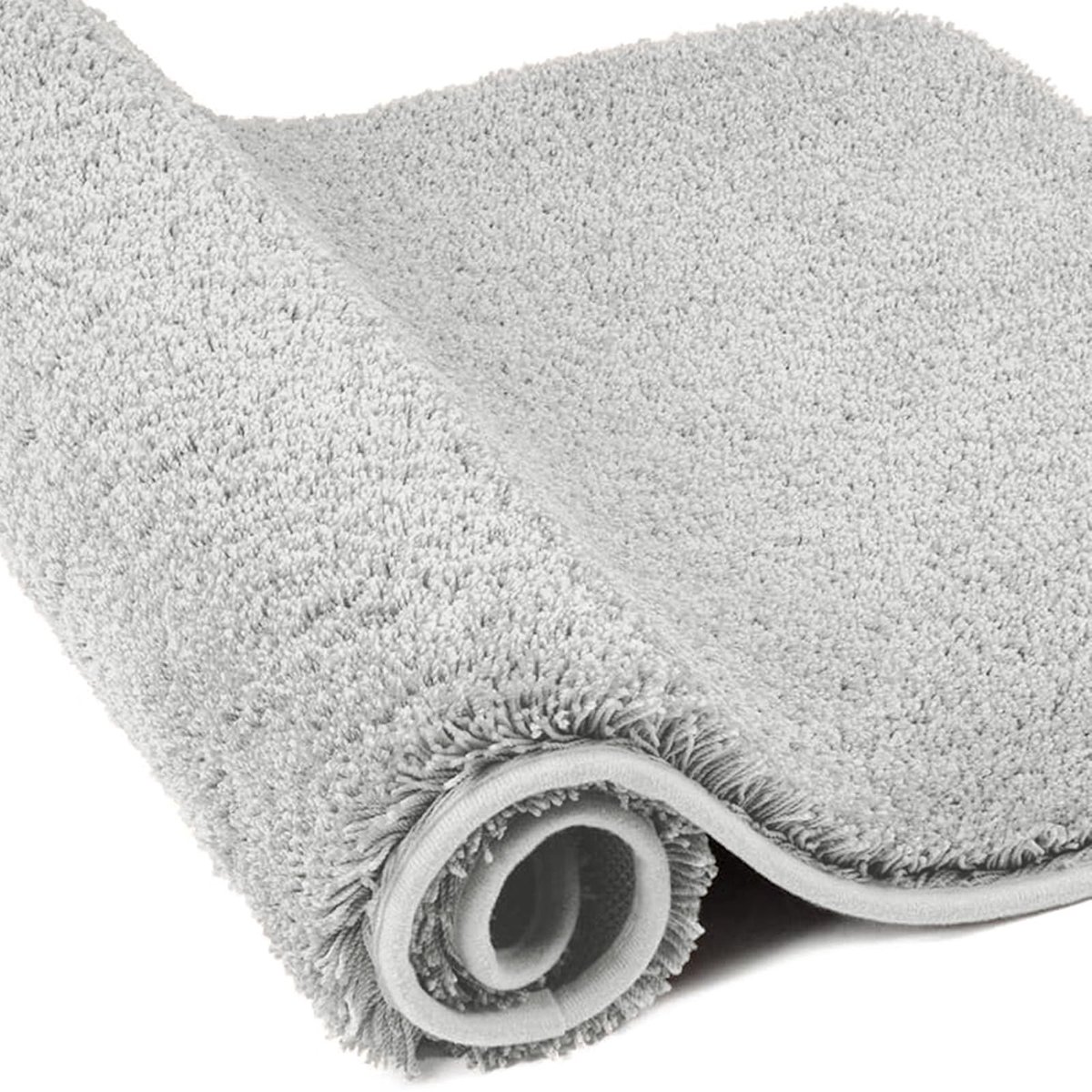 Omgoods - Microvezel Badmat 2 cm Dikke Anti-slip Badkamer Tapijt 60 x 90 cm Licht Grijs