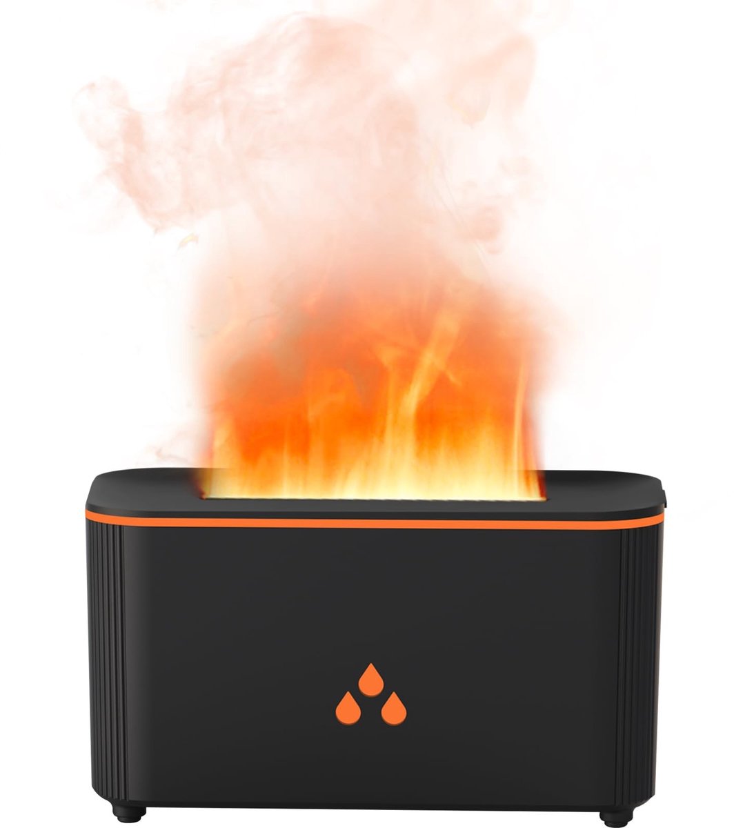 Omgoods - Mini Diffuser voor Etherische Olie met Kleurrijke Vlammen en Koele Mist