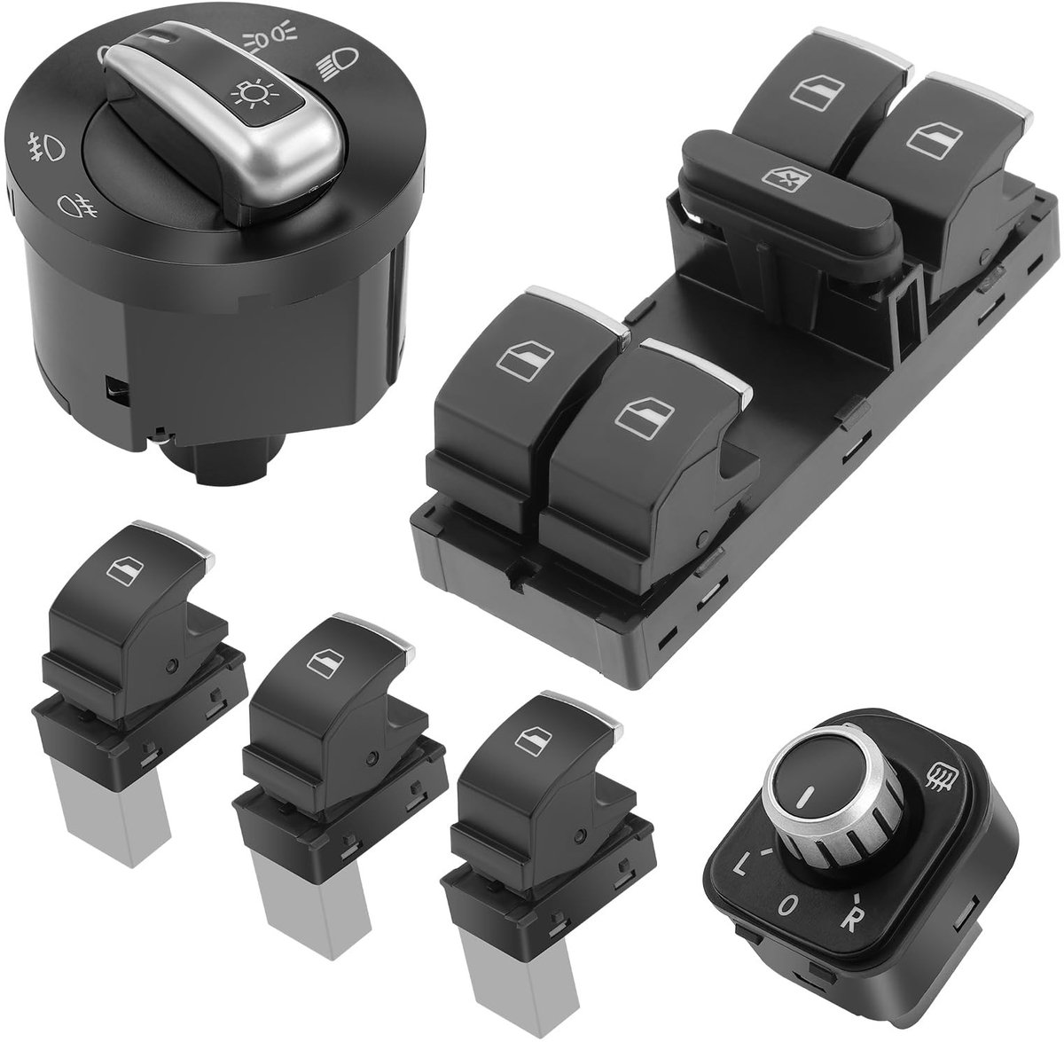 Omgoods - 6 Stuks Raamschakelaars voor VW Golf en Passat