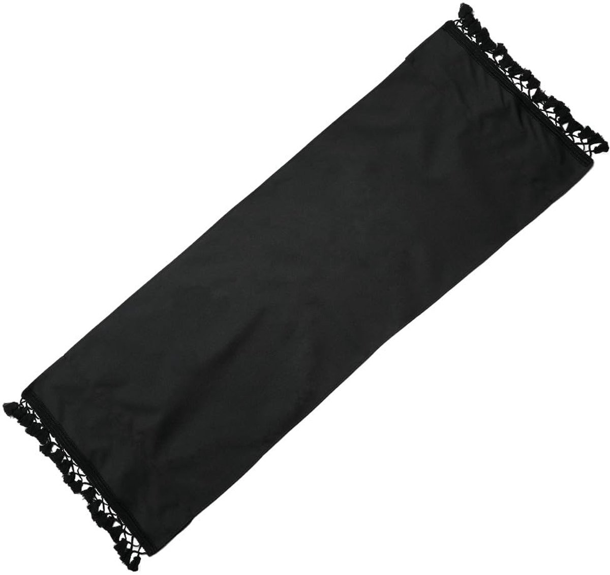 Omgoods- Strandstoel Vervangende Hoes 120 x 44 cm - Zwarte Stof - Franjes 6 cm - Geschikt voor Ligstoel - Handgemaakt - DIY Ambachten