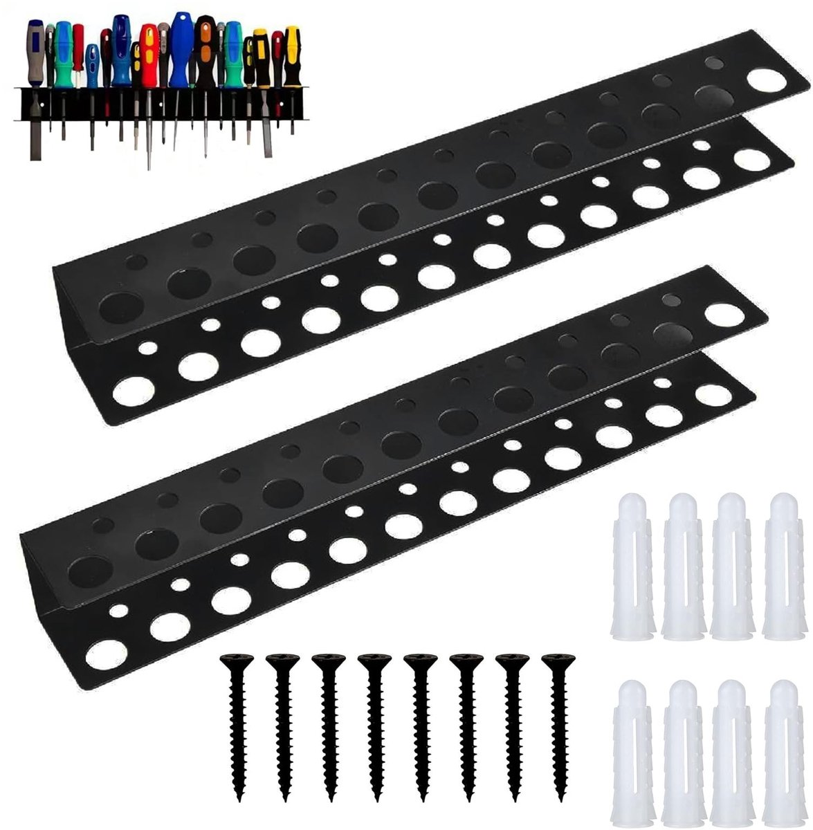 Omgoods - 2 Stuks Schroevendraaier-Organizer voor Wandmontage