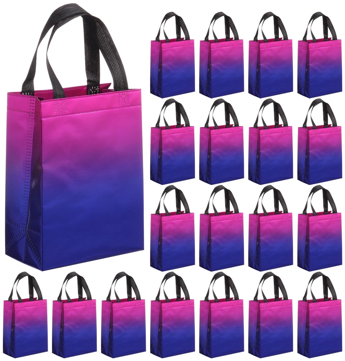 Omgoods - 20 Stuks Herbruikbare Geschenkzakjes in Paars Verloop voor Feestjes