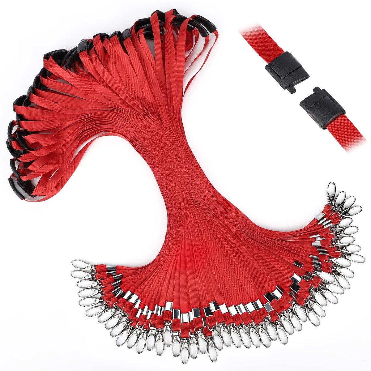 Omgoods - 50 Stuks Duurzame Lanyards met Veiligheidsclip