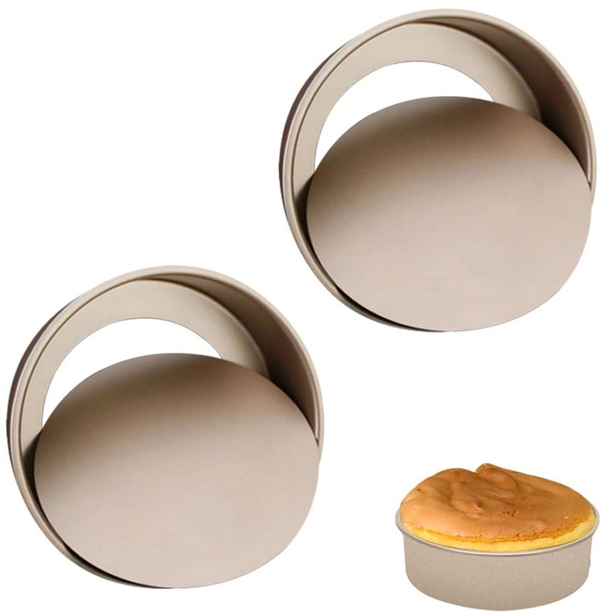 Omgoods - Rond Bakvorm Set van 2 - Springvormen met Anti-aanbaklaag 20 cm