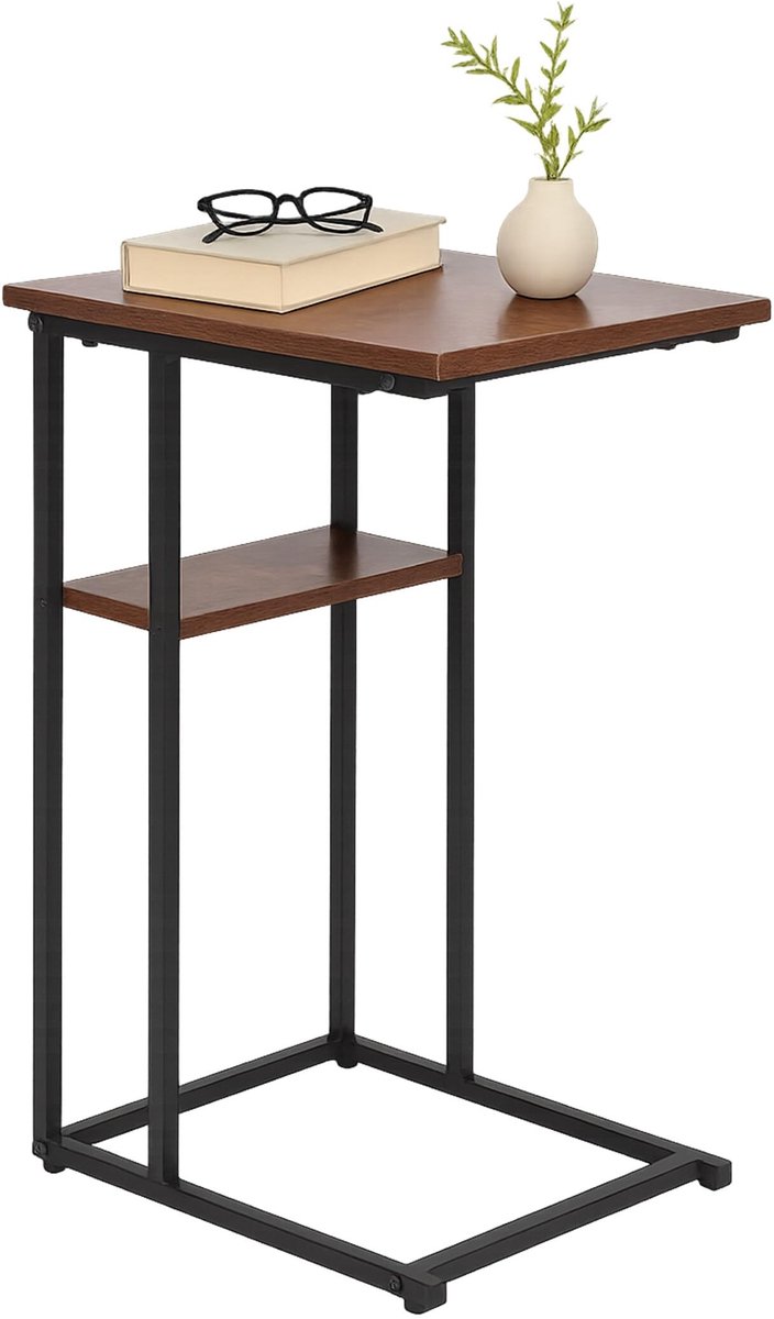 Omgoods - U-vormige Side Table met Onderste Plank en MDF