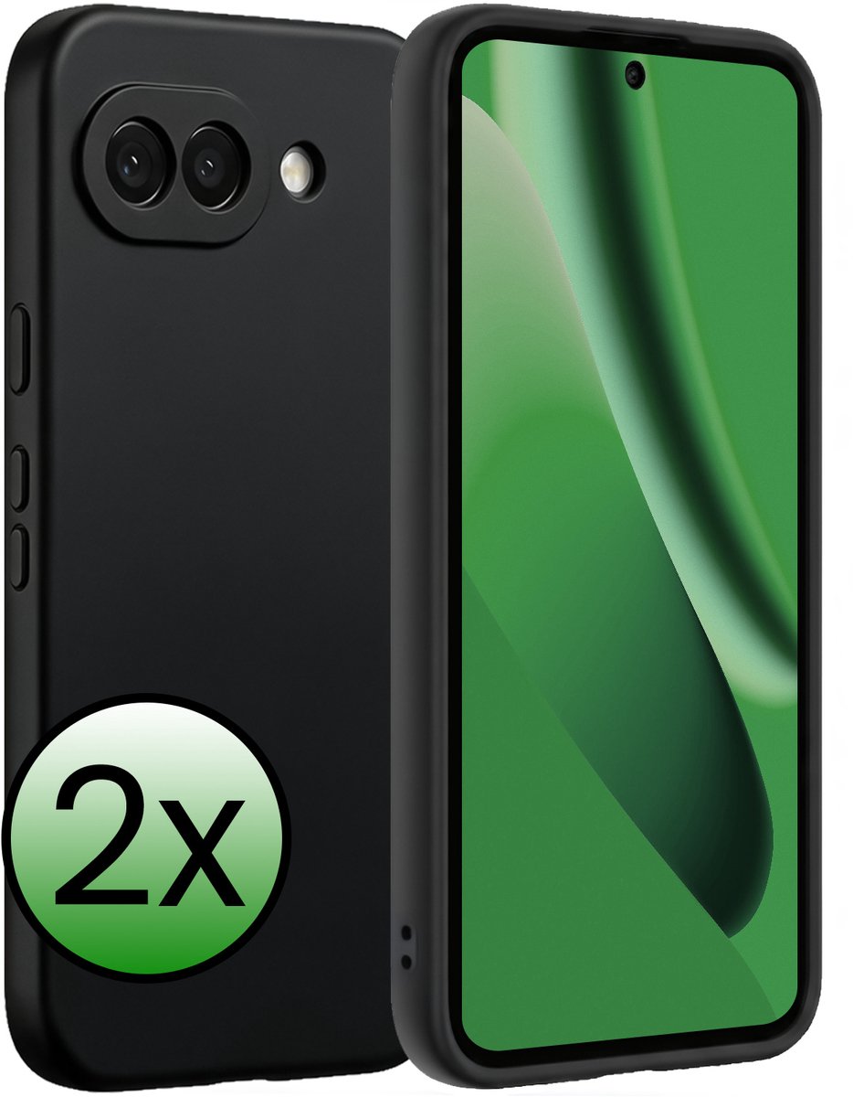 Hoesje 2 Stuks - Geschikt voor Google Pixel 10a - Sterk & Shockproof - Case Siliconen - Back Cover - Telefoon Hoes - Zwart