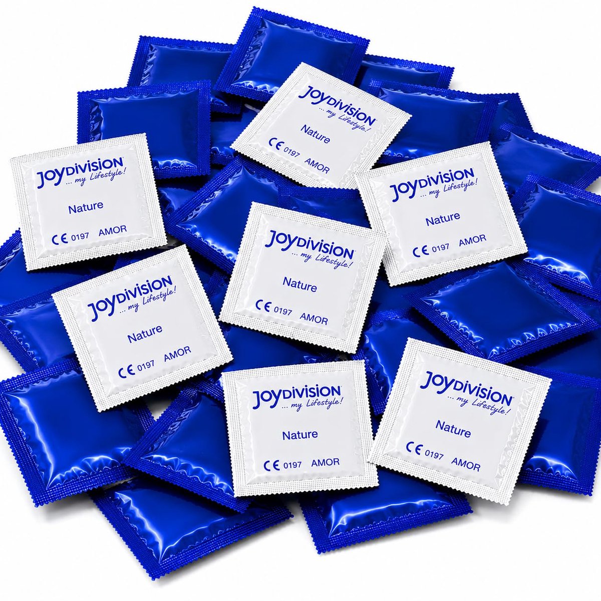 JOYDIVISION Natuurlijke Condooms 100 stuks - Transparante premiumcondooms aus natuurlijk rubberlatex, 53mm standaardmaat, 0,07mm wanddikte, extra veilig & dermatologisch getest