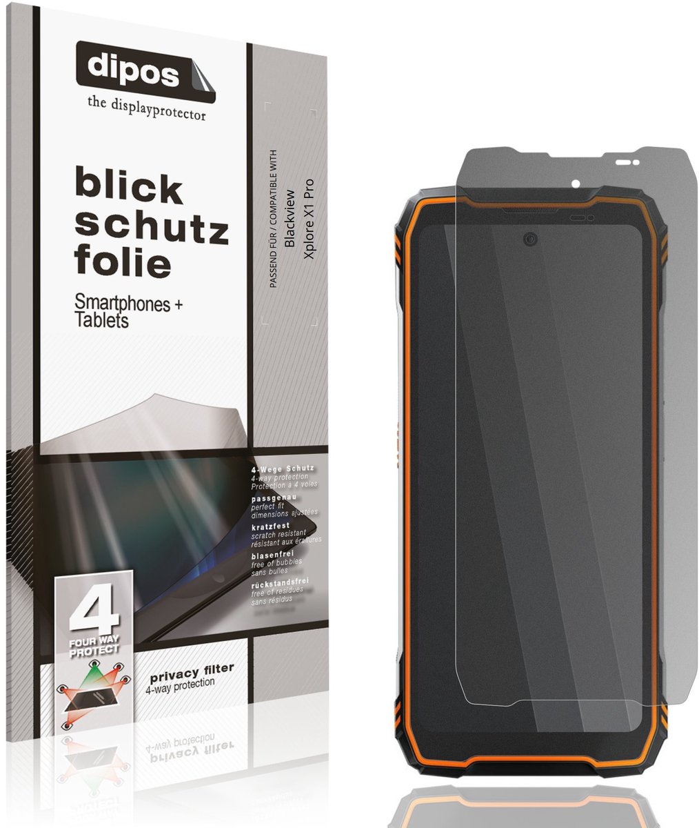 dipos – Matte Privacy Screenprotector geschikt voor Blackview Xplore X1 Pro | Anti-Spy Beschermfolie