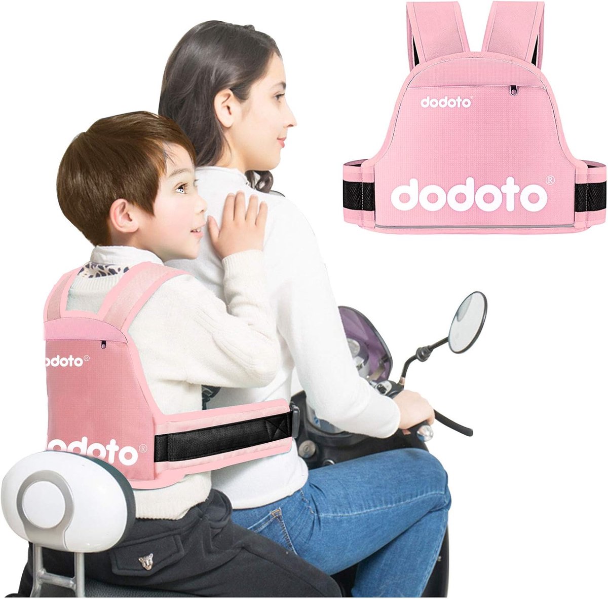 SnelShoppen - Kinder Motor Veiligheidsgordel, Verstelbare Motor Harnas voor Kinderen, Kind Veiligheidsgordel, Achter Elektrische Fiets voor Jongens en