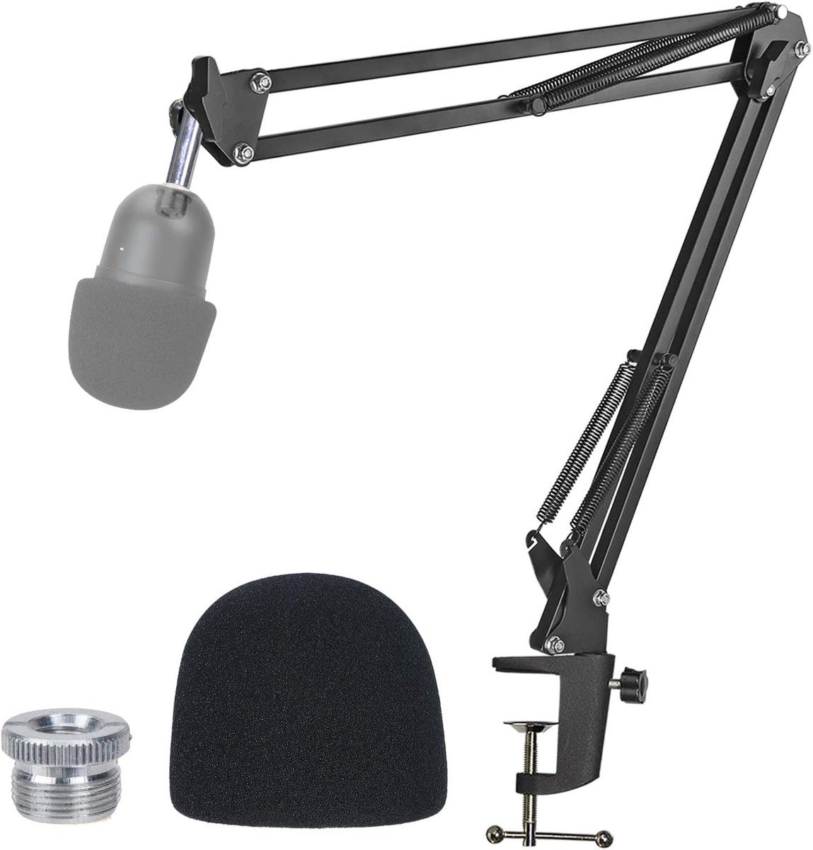 SnelShoppen - Boom Arm Microfoonstandaard met Popfilter voor Gaming Microfoons - Robuuste Stalen Constructie - Shock Absorberende Armen - Professionel