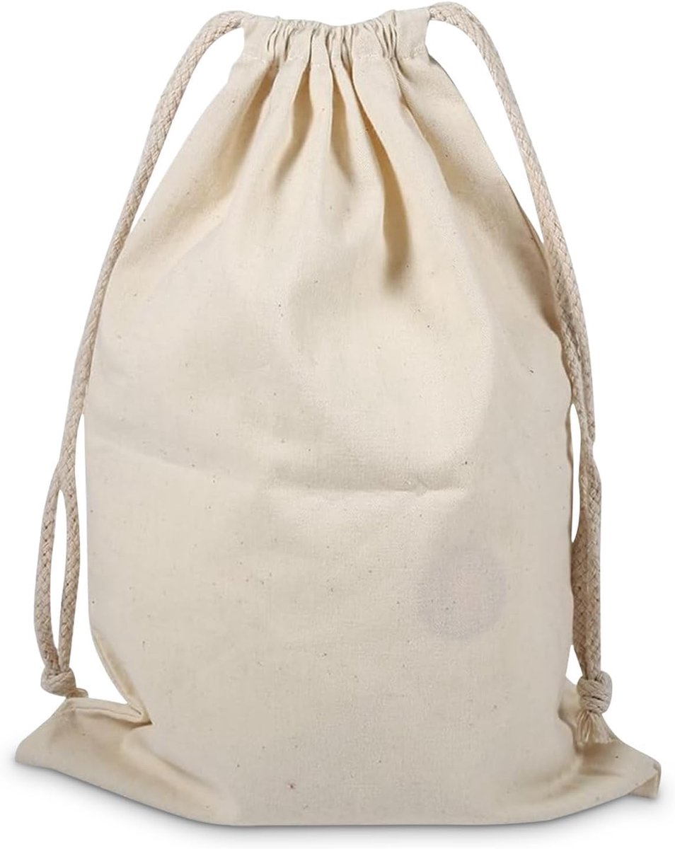 SnelShoppen - Katoenen Waszak, Wasbare Treksluiting Waszak voor Vuile Kleding, Opbergzak voor College Studenten, 22x28cm, Ruime Opbergtas