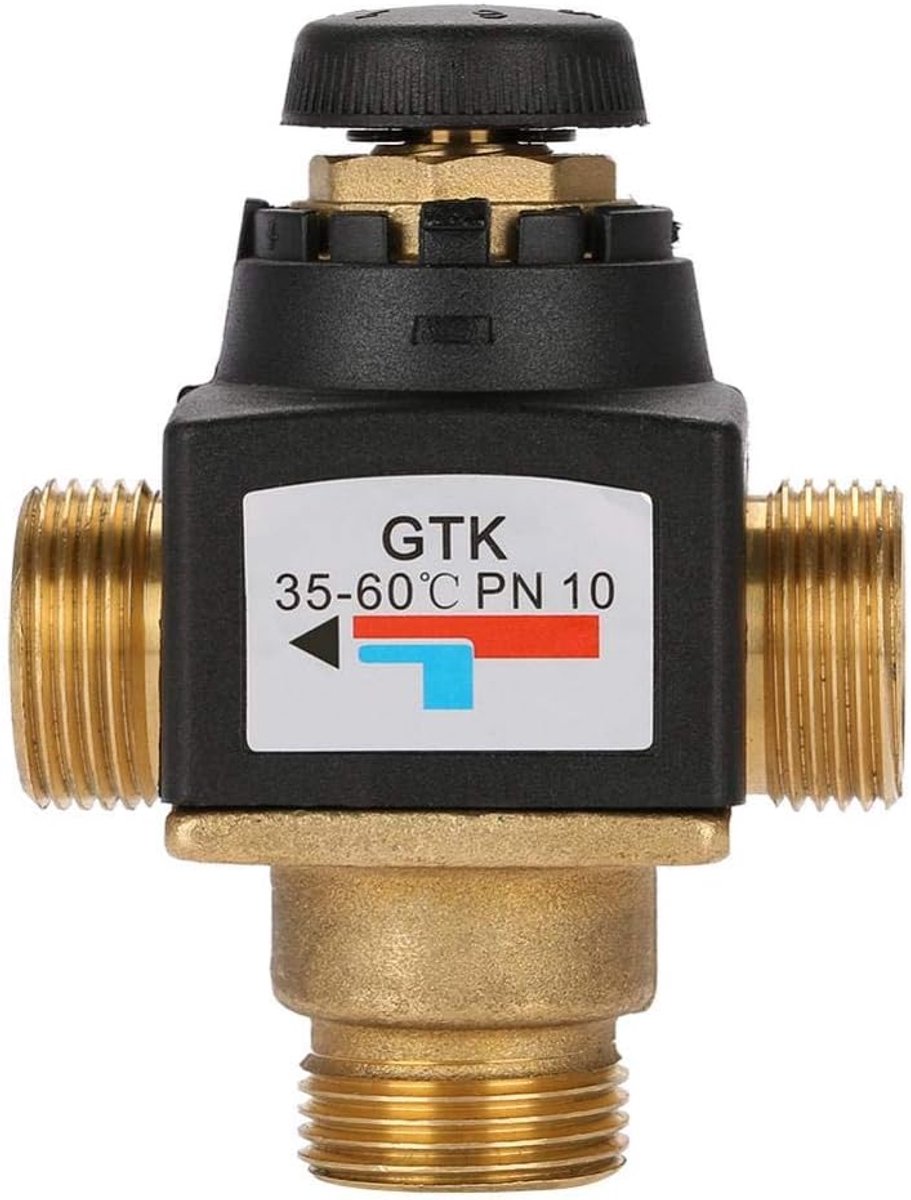 Thermostatic Mixing Valve - 3 Way DN20 Brass Thermostatic Mixing Valve for Solar Water Heaters 3 Way Thermostatic - ShopVlot