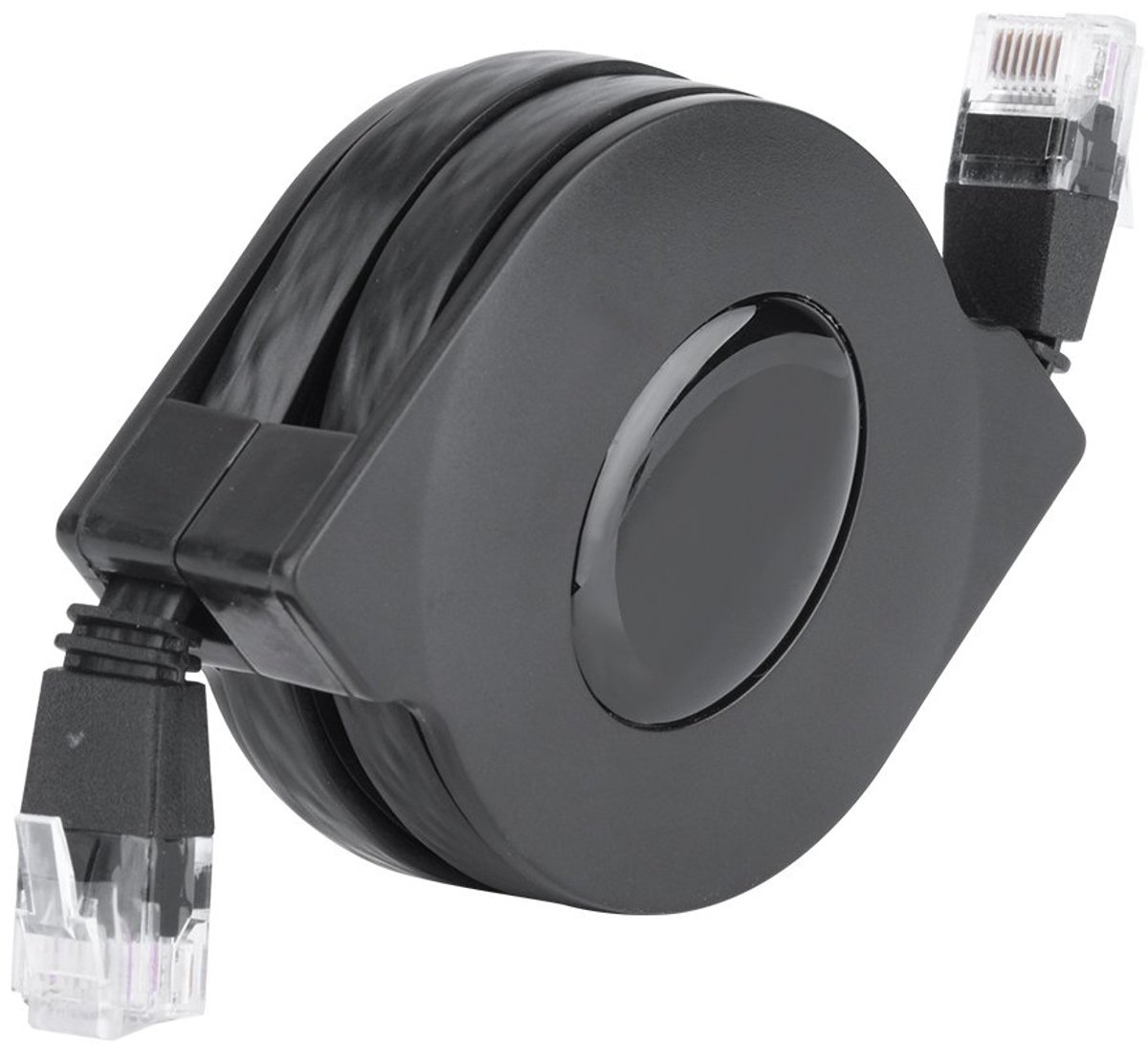 SnelShoppen - Kafuty Cat7 Netwerkkabel Retractable - Flat Internet Kabel - 2 meter - Hoge Snelheid - 1000Mbps - Duurzaam & Tangle-Free - Ideaal voor M