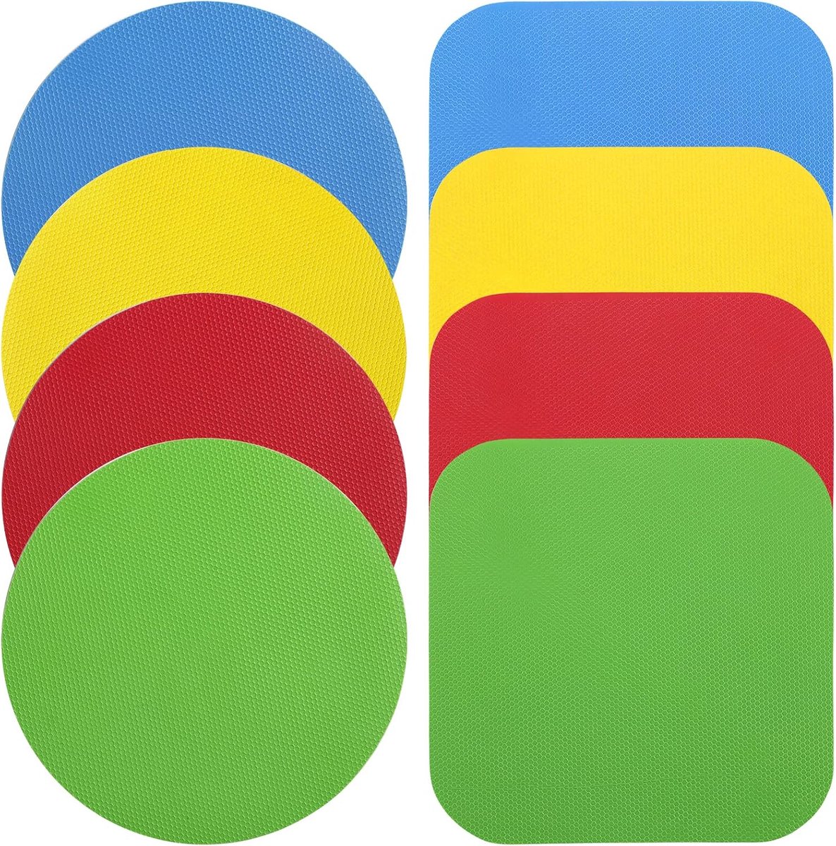 8st Rubberen Potopeners, Vierkante en Ronde Jar Openers Rubber Multifunctioneel Antislip Potopener Hittebestendig Siliconen Onderzettermat voor Senioren Zwakke Handen (4 Kleuren)