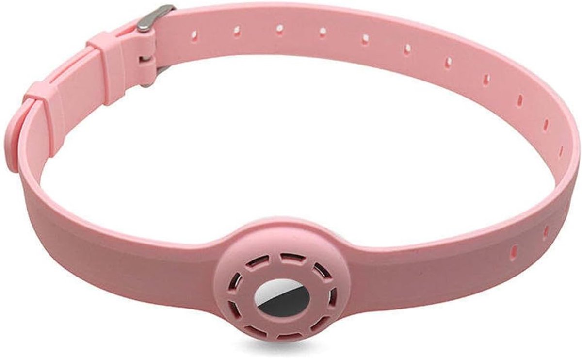 Kattenhalsband voor AirTag, veilige en comfortabele halsband met Apple AirTag compatibiliteit, siliconen band, roze