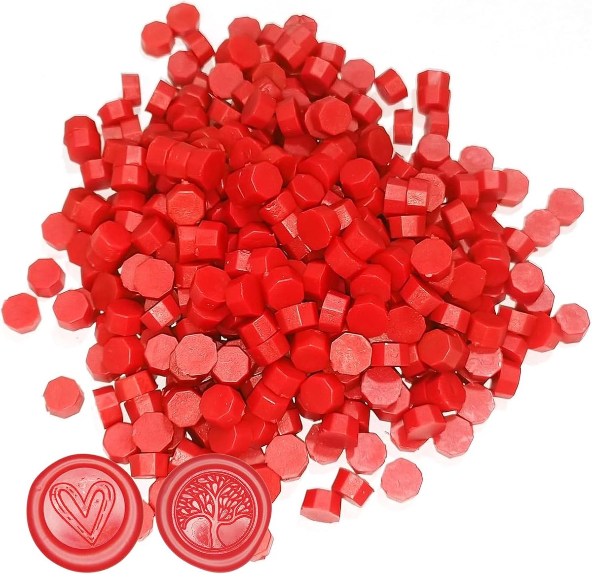 waszegels, 500 waxparels, vintage waszegels, voor zegelzegels en brieven, uitnodigingen, kaarten, cadeauverpakkingen (groot rood, 500)