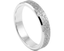 meditoys · Ring van roestvrij staal voor dames · roestvrijstalen ring met gezandstraald middendeel · schuine rand · klassiek sieraad voor elke gelegenheid · breedte 5 mm