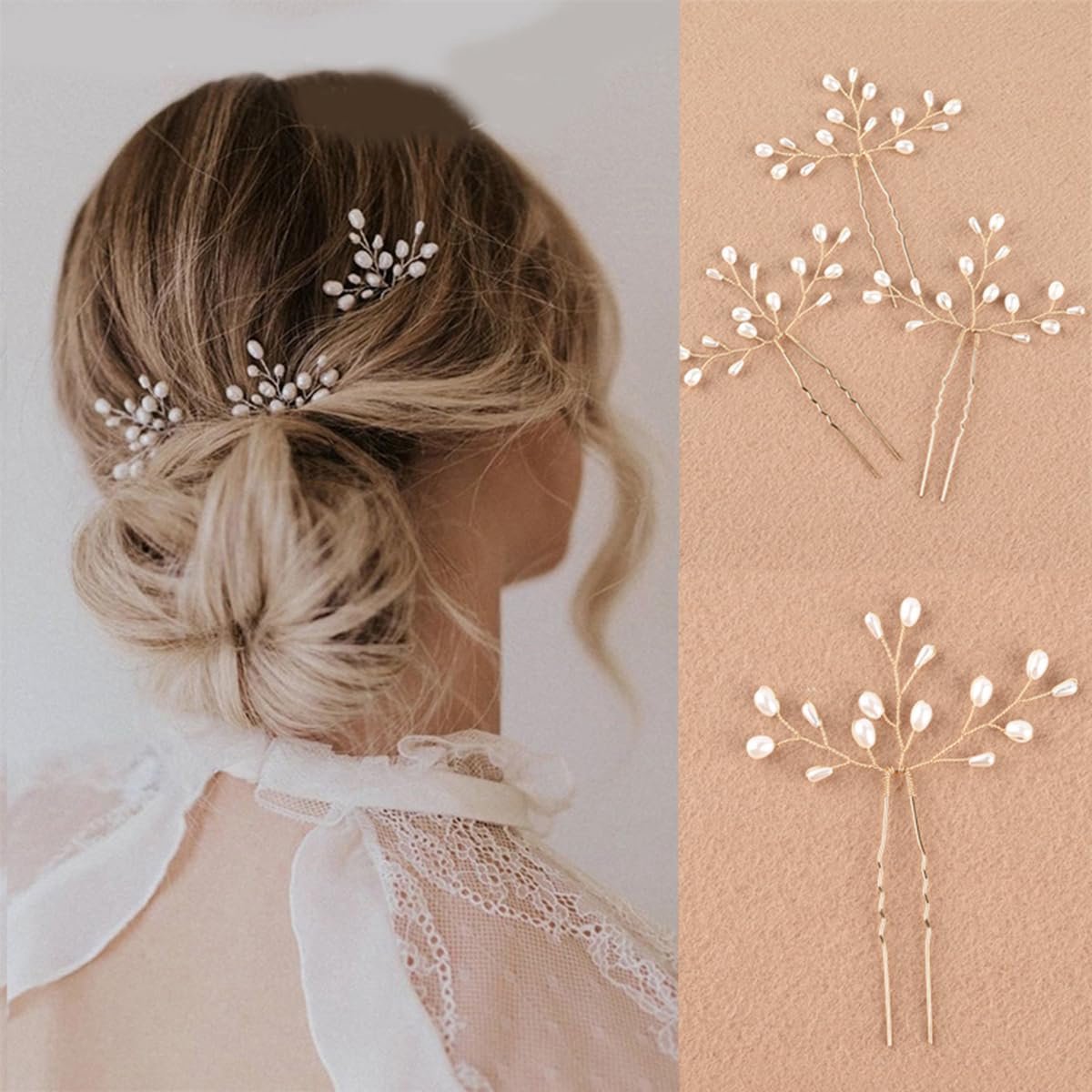 Haarspelden bruiden bruidsmeisjes hoofdversieringen clip bruiloft haaraccessoires parel haarkammen (goud)