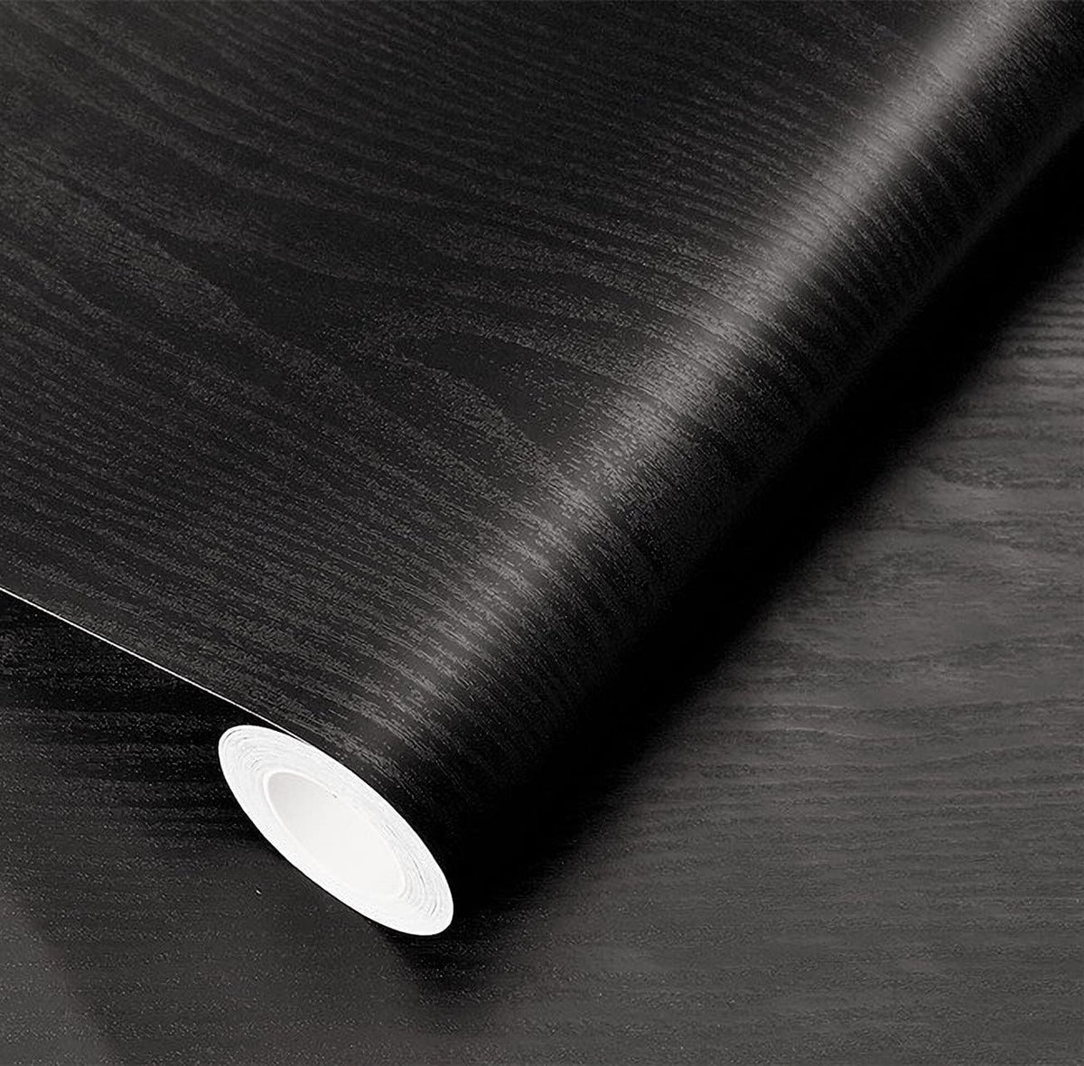 Behang Zwart Hout Effect Vinyl Wrap Plakfolie Vintage Hout Contact Papier Waterdichte Vinylfolie Stickers Peel en Stick Behang Decoratieve Badkamer Keuken Meubels 40cm x 10m