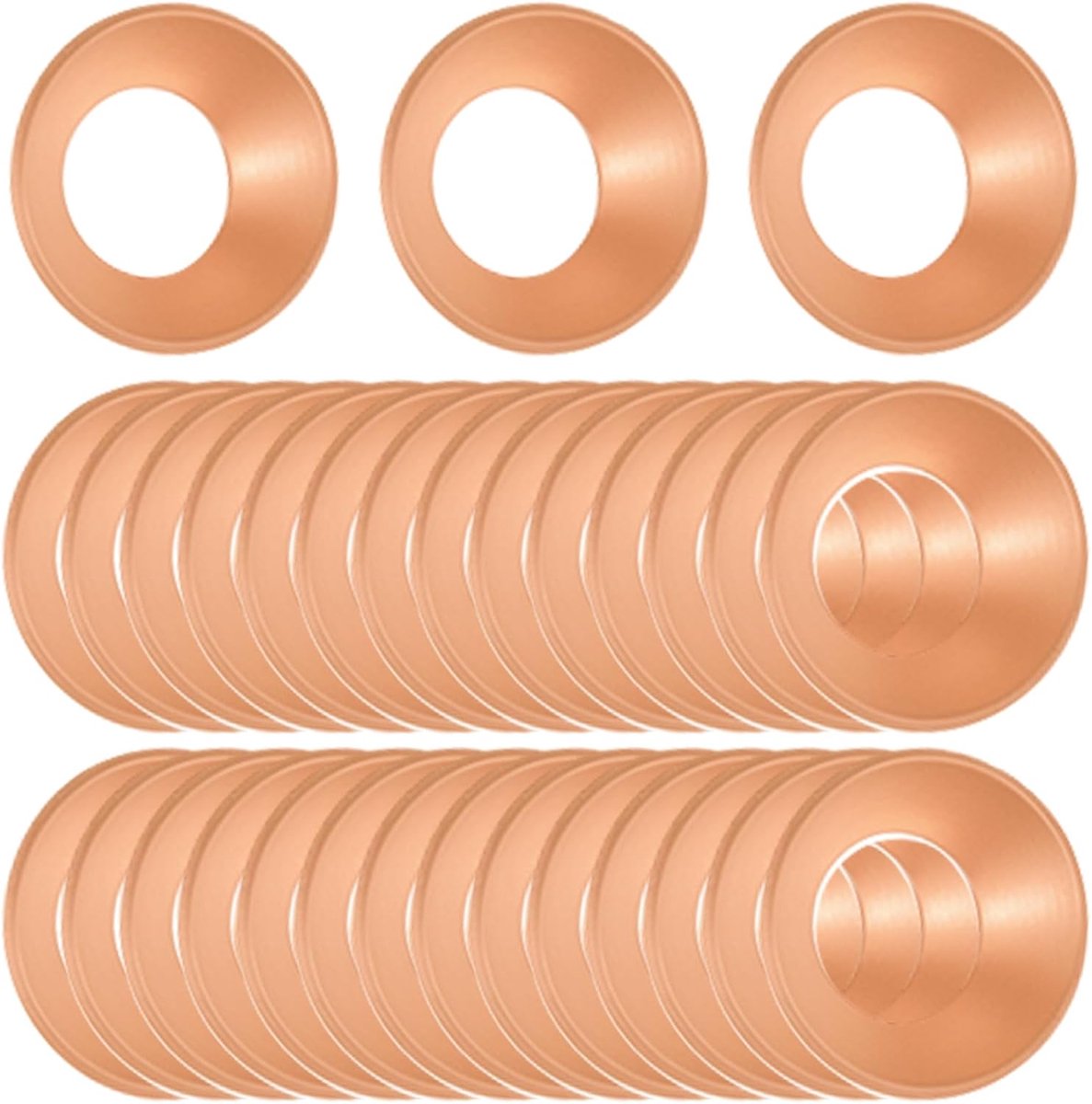 Flare Gasket 30Pcs 4.1 × 9 × 2.4MM koperen vlammendichting assortiment kit, 45 graden vlammendichtingen voor 1/4 "koperen buizen buis, vlammenmouten stekkers adapters
