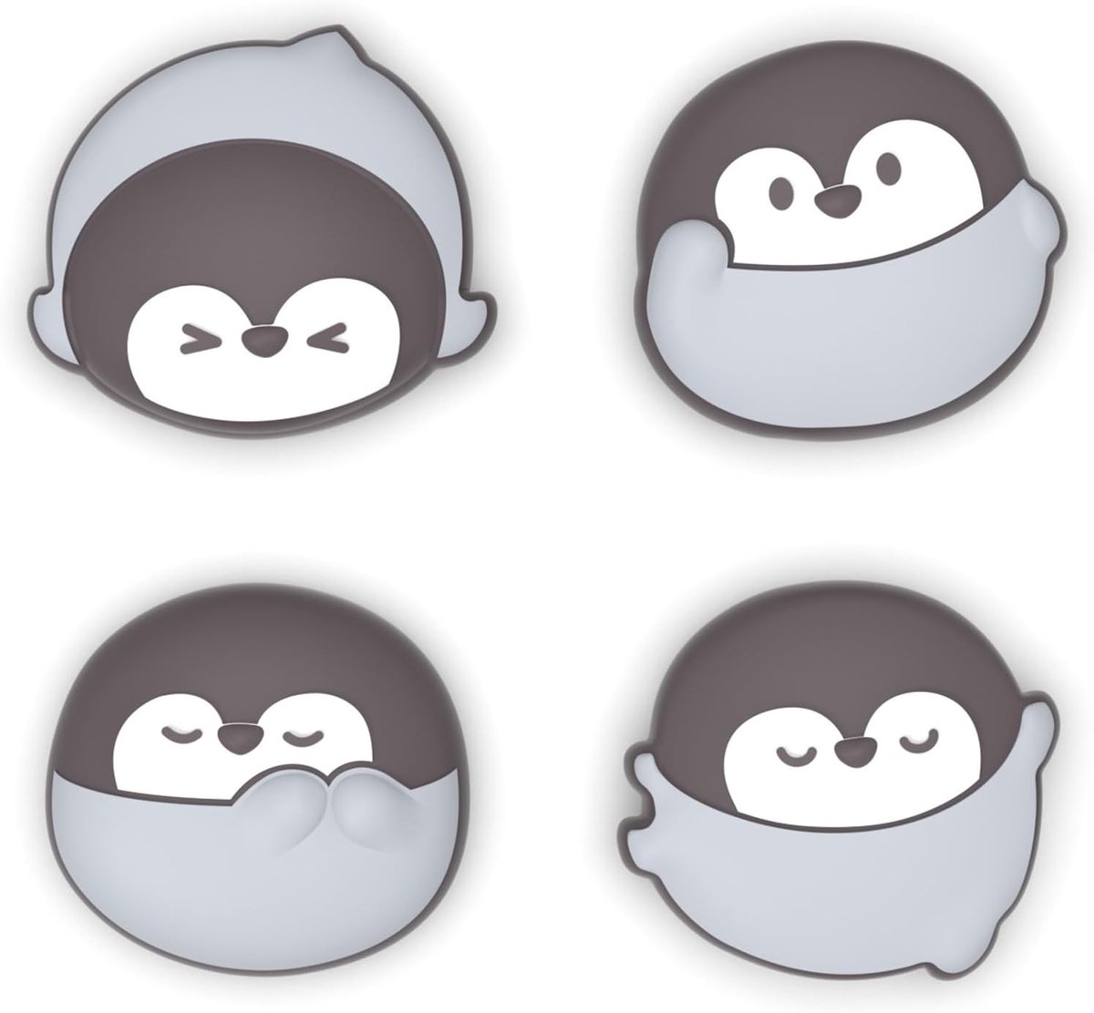 4 Stuks Duim Gripdoppen voor Nintendo Switch 2 2025 - Kawaii Siliconen Thumbstick Covers, Comfortabele Joystick Accessoires voor Controllers (Schattige Pinguïn)