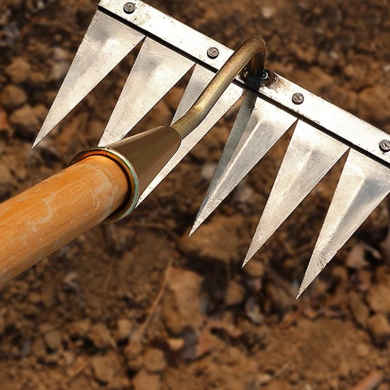 Tuinhark Onkruid - Handmatig Wieden - Gazon Onderhoud - Ergonomische Grip - 18cm Breed - Zes Tanden — afbeelding 5