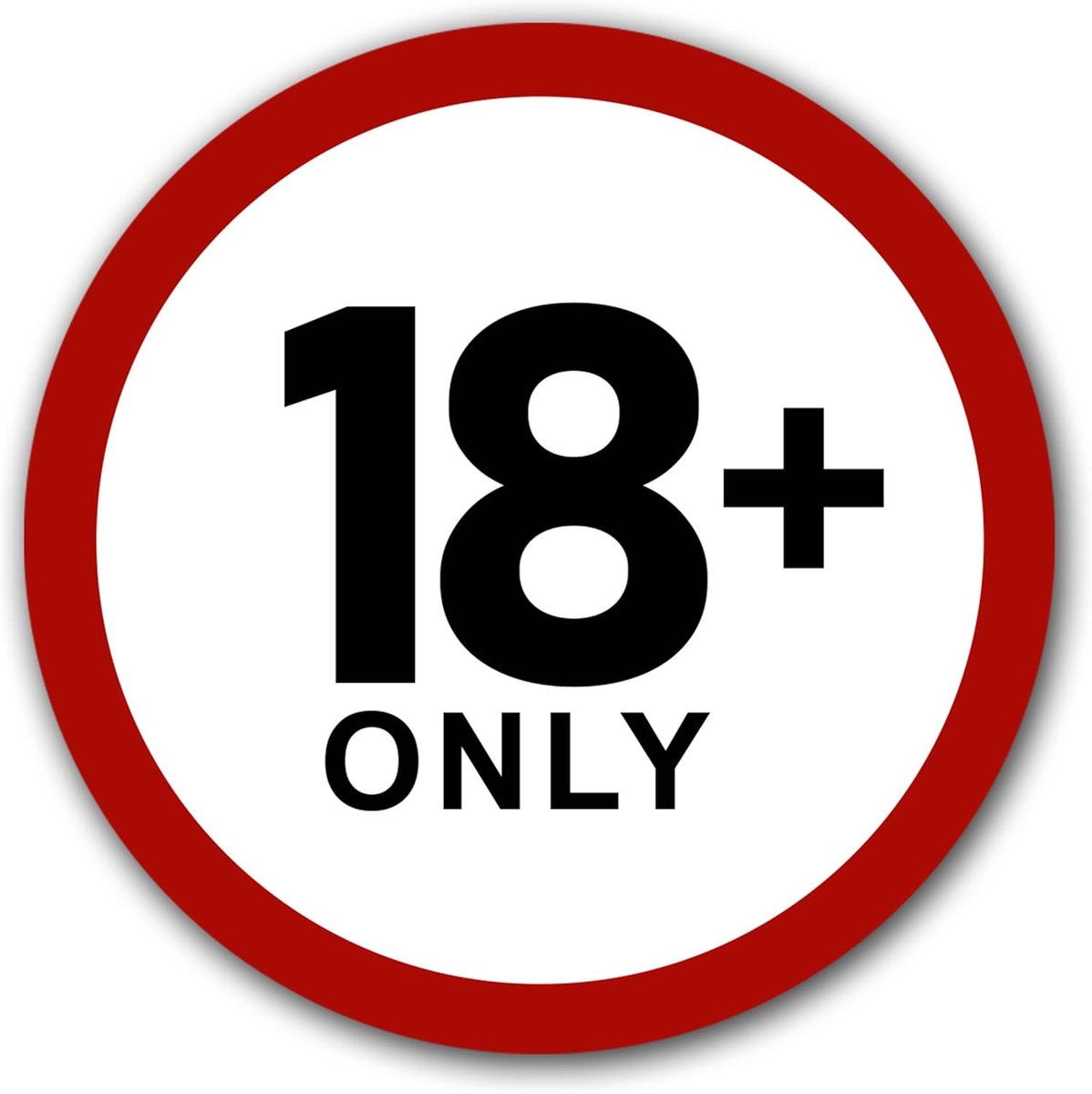 toegang alleen vanaf 18, minderjarigen verboden, Ø 9,5 cm, stickers voor jongeren onder de 18 verboden, verbodstekens, met uv-bescherming, voor buiten en binnen, 10 stuks