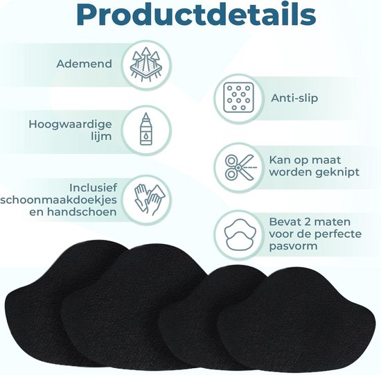 Hiel Reparatie Set - Zolen Schoen - Schoenen Herstellen - Zelfklevend Ontwerp - 4 Stuks - Zwart — afbeelding 3