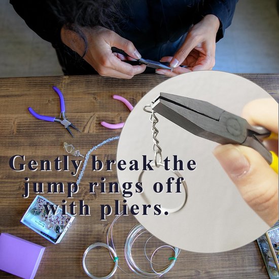200 Pcs Key Chain Rings with Pliers, VEINARDYL 1 Inch Keychains with Chains and Open Jump Rings, Split Key Chains for - ShopVlot — afbeelding 2
