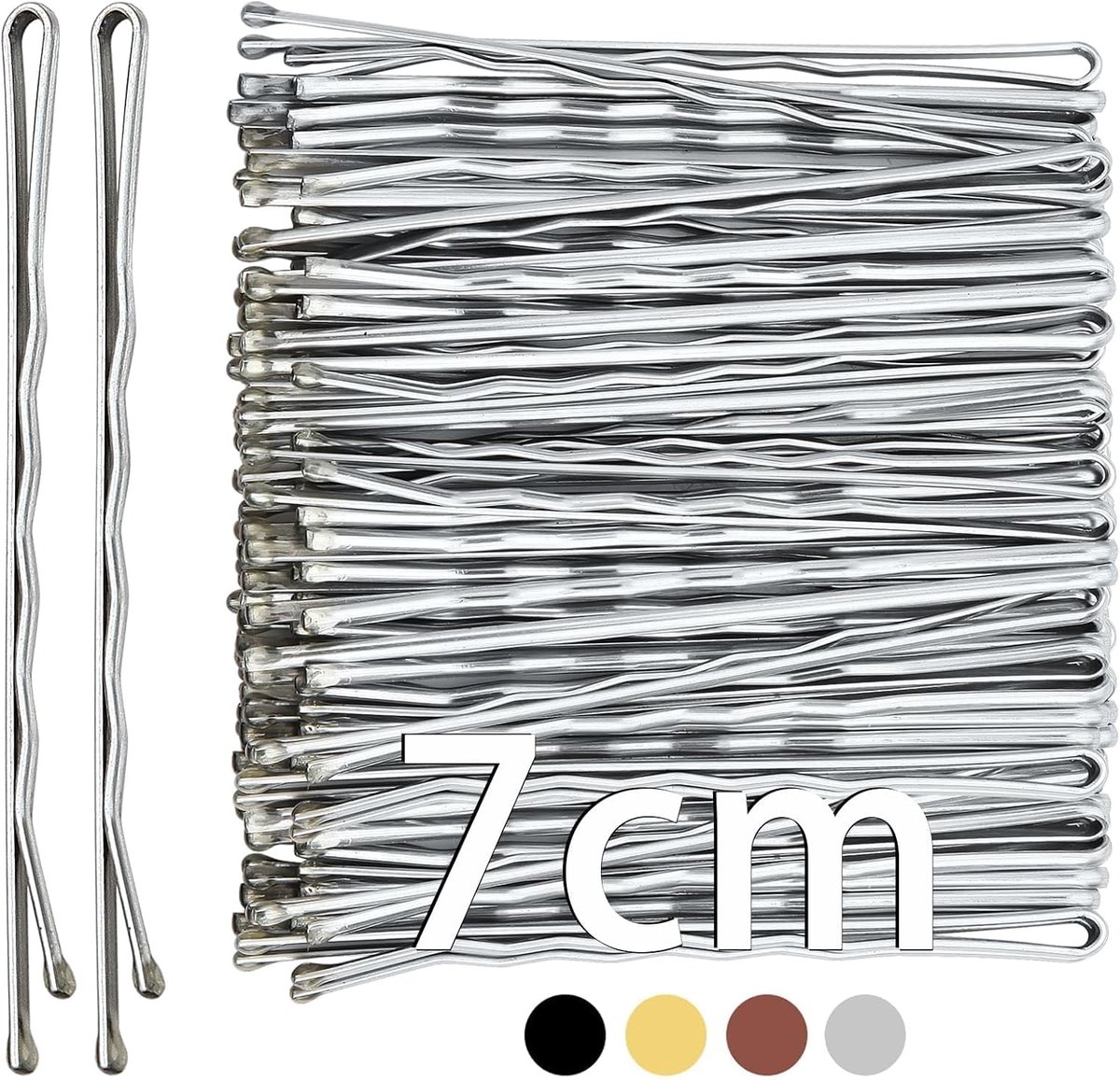 SnelShoppen - 50 Stuks Haarspelden Zilver 7cm Haarclips Bobby Pins Voor Vrouwen en Meisjes Essentiële Haaraccessoires Voor Alle Haartypes