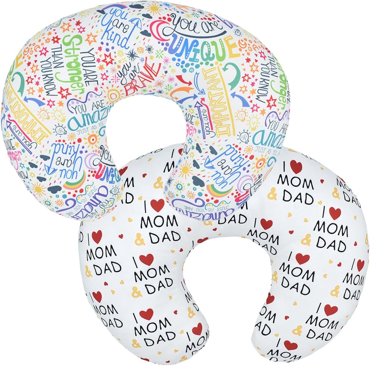 SnelShoppen - 2 Stuks Newborn U Vorm Borstvoeding Kussen Beschermers Rekbaar en Verwisselbaar Bos Bloem Kussen Beschermhoes 22,7 x 18 Inch