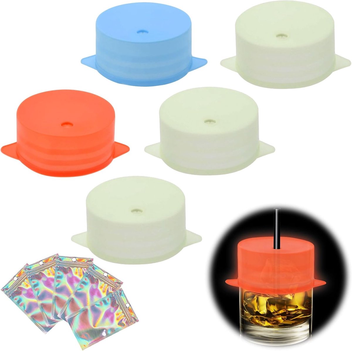SnelShoppen - Silicone Deksel met Gaten, Silicone Beker Dek, Veilige Beker Covers, Universele Drinkglas Deksel voor Feest, Camping en Keuken