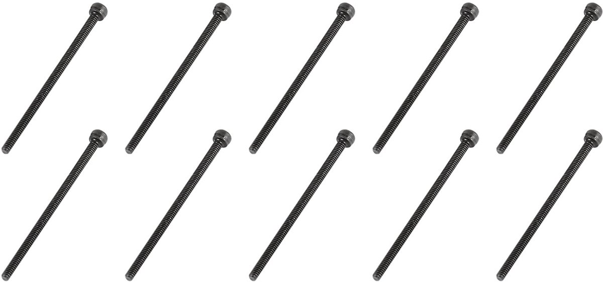 SnelShoppen - 20 Stuks M2x35 Zeskant Hoofdschroeven, 12.9 Staal Legering, Knurled Antislip Kap Bouten, Voor Thuisconstructie, Bouwmachines, Zwart