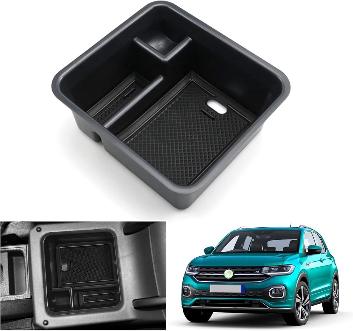 Center Console Opbergdoos VW T-Cross 2018-2024 - ABS Kunststof - Extra Opbergruimte - Organiser voor Armsteun - ShopVlot