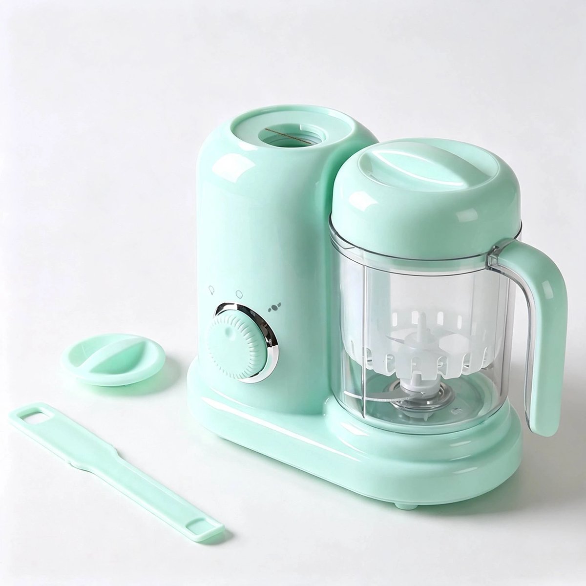 Groene babyvoedselprocessor, multifunctionele machine voor hakken, stomen en mengen, automatische bereiding en malen in één stap, BPA-vrij materiaal